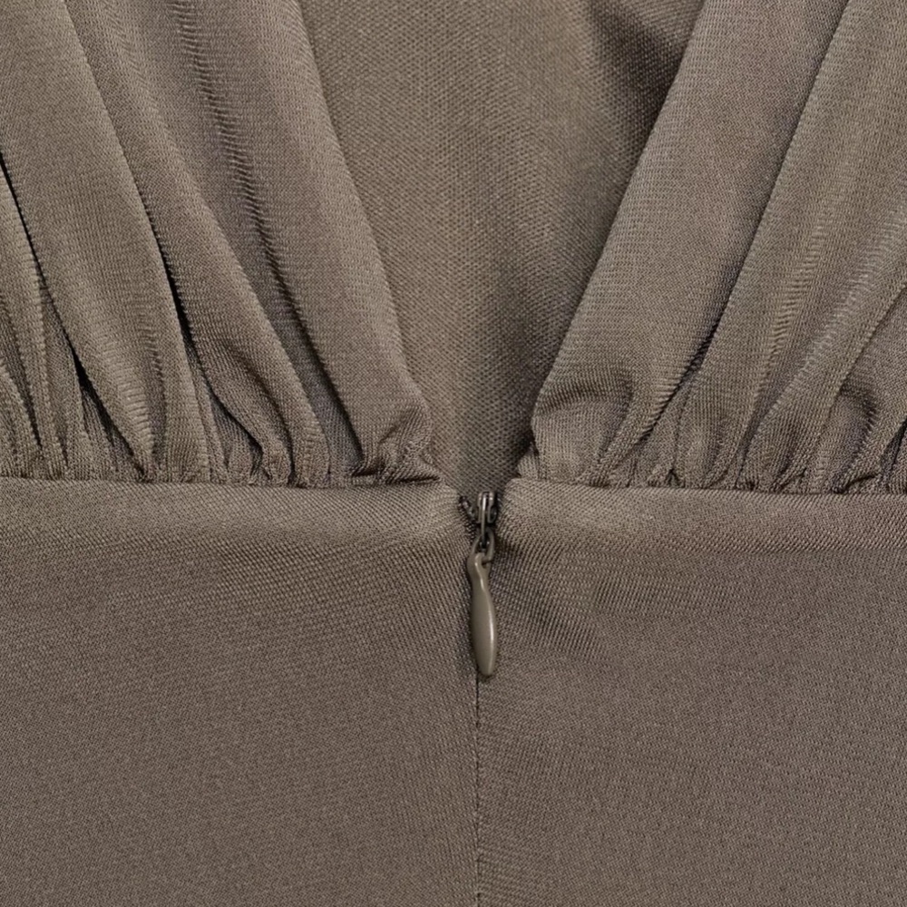 Zara limited edition voluminous Taupe Long-Sleeve Dress with back tie - Picture 10 of 14